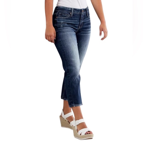 BKE Denim - BKE Women's Gabby Curvy Fit High Rise Stretch Capri Jeans | Size 28
